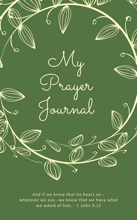 Free Custom Printable Prayer Journal Book Cover Templates Canva