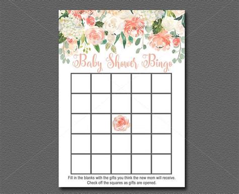 Peach Baby Shower Game Bingo Printable Game Card Peach And With Images