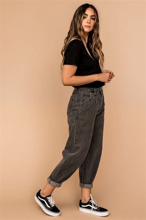 stevie slouch mom jeans in stone dressed in lala jeans outfit women mom jeans style cute