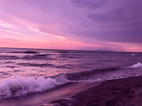 Sunset Sea Italy Vacation Beautiful View Purple Colors