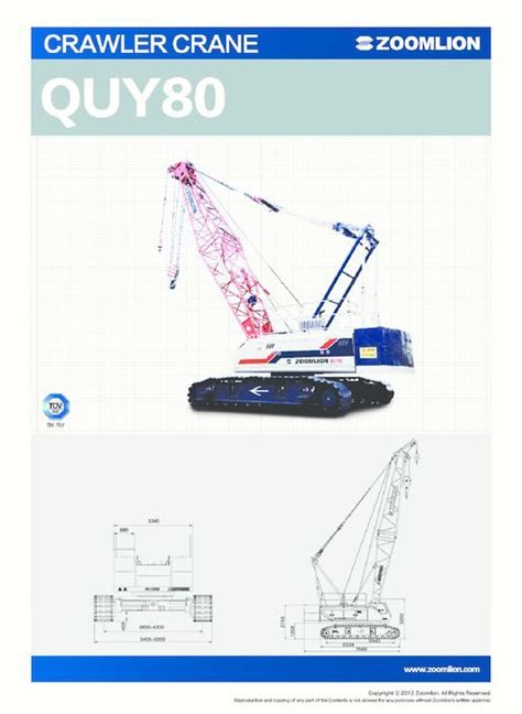 Zoomlion Quy80 Crawler Crane Load Chart And Specification Cranepedia