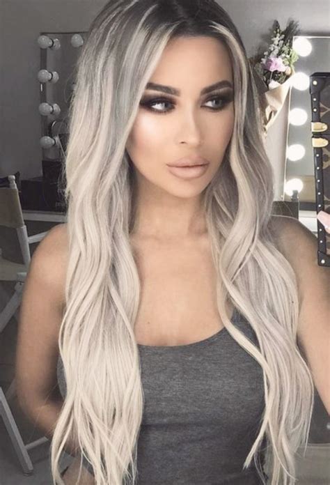 160 Ivy Black Roots To Platinum Blonde Balayage Ombre Tape Hair