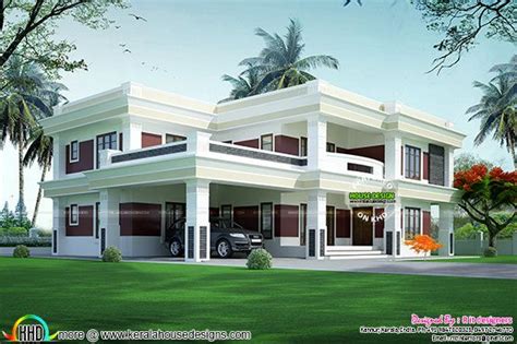 Complete Flat Roof Luxury Home Kerala Home Design And Floor Plans