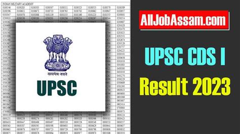UPSC CDS I Result 2023 Check Merit List And Cut Off Marks On Upsc Gov In