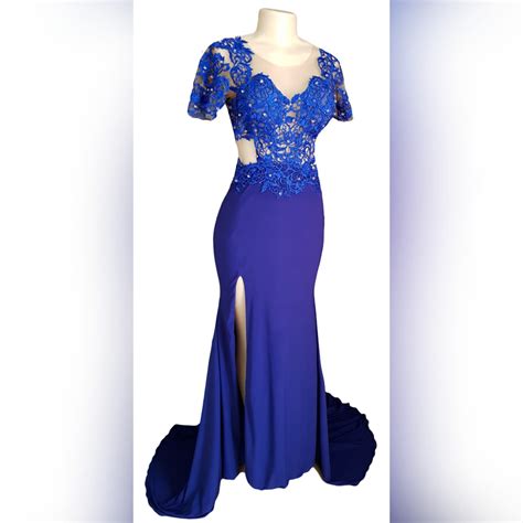 Royal Blue Shimmer Long Matric Dance Dress Marisela Veludo Fashion