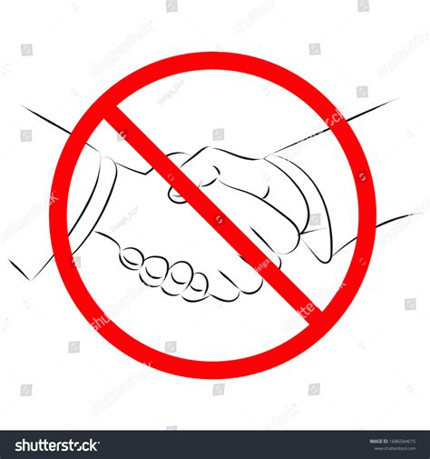 No Handshake Line Icon Handshake Ban Stock Vector Royalty Free 1686544615