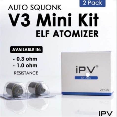 Original Auto Squonk V3 Mini Kit Ipv Elf Ada Atomizer Shopee Malaysia