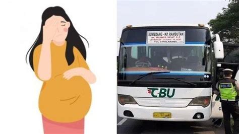 wanita asal sumedang ini melahirkan di dalam bus akap cbu dibantu polisi begini kondisinya