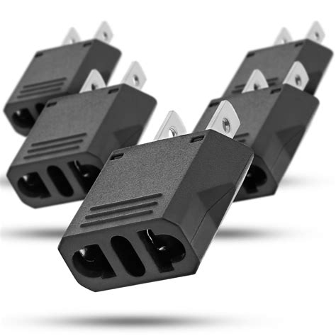 European Adapter 5 Pack Fosmon Type C Eu To Usa And Canada Travel