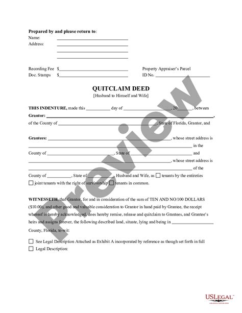 Examples Of Completed Florida Quit Claim Deed Forms Us Legal Forms