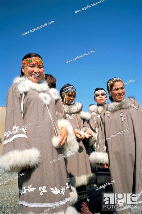 Eskimo Women In Traditional Costume Lorino Village Chukchi Peninsula