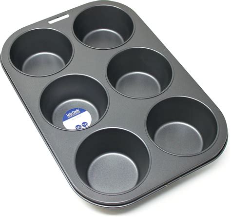 6 Hole Jumbo Muffin Pantin Baking Tray Non Stick By Lets Cook