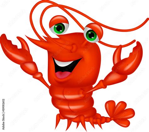 Cute Lobster Cartoon Presenting Stock Vector Adobe Stock