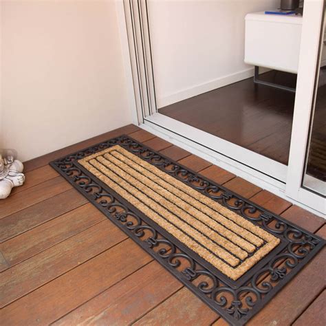 A doormat is one of the first things a person sees when they enter your home. Long Scroll Rubber Double Door Mat 45 x 120cm