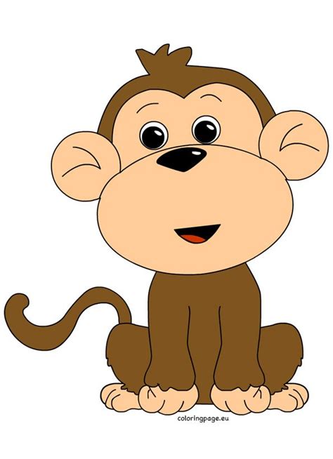 Monkey Clipart Coloring Page