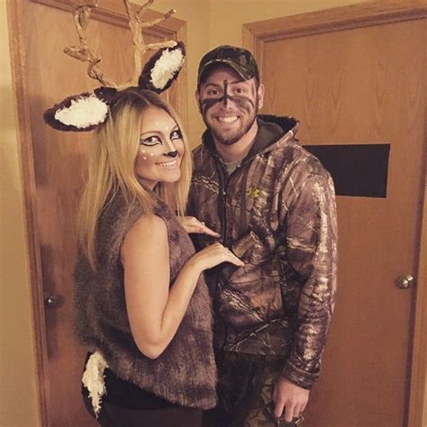 Halloween Couples Costume Diy Deer Headband And Tail Deer And Hunter