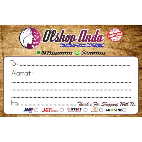 Bayangkan paket olshop kamu dilihat dan dibaca banyak orang mulai dari kurir, petugas ekspedisi, kantor cabang ekspedisi, customer dan banyak lagi kemungkinan. PAKET OLSHOP NOTA+LABEL PENGIRIMAN+STIKER LOGO | Shopee Indonesia