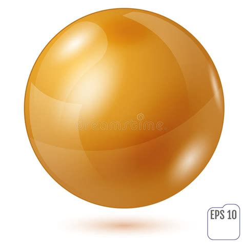 Illustration Of Gold Sphere Isolated On White Background Vector Stock