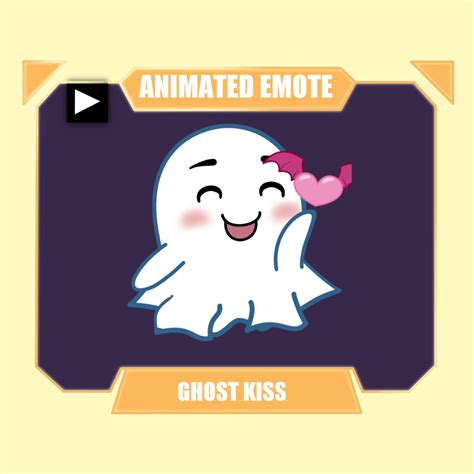 Animated Cute Ghost Love Emote For Twitch Discord Cute Etsy