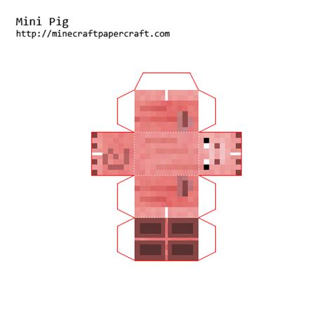Papercraft Mini Pig Blocs Minecraft Anniversaire Minecraft Minecraft