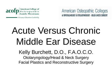 Pdf Acute Versus Chronic Middle Ear Disease