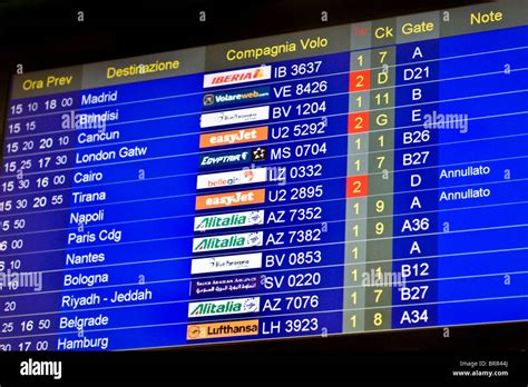 Flughafen Info Tafel Zeigt Ankünfte Und Abflüge Von Flügen