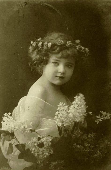 Vintage Little Girl With Flowers 003 By Mementomori Stock On