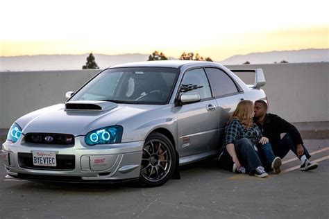 Engagement Photo With The 04 Subaru Wrx Sti Impreza