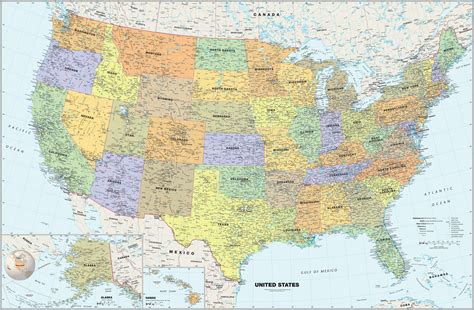 Rand Mcnally Usa United States Of America Us Wall Map 50x32 Paperback