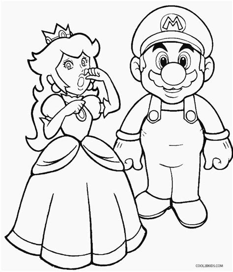 Mewarna Kleurplaten Mario En Peach