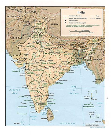 India Map Outline A4 Size