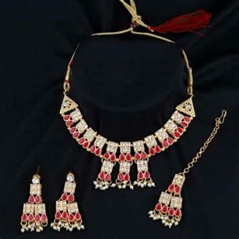 Jewelshadi Metal Jewellery Set Red Jiomart