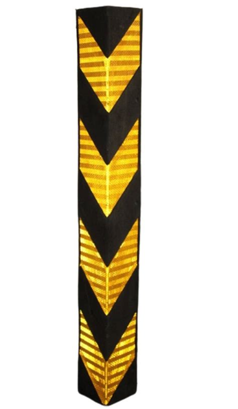 Yellow And Black Zebra Reflective Rubber Coner Guard For Road Safety