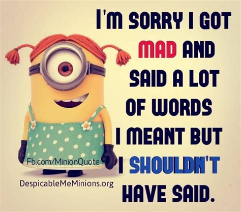 Say Sorry Funny Minion Pictures Funny Minion Quotes Funny Photos