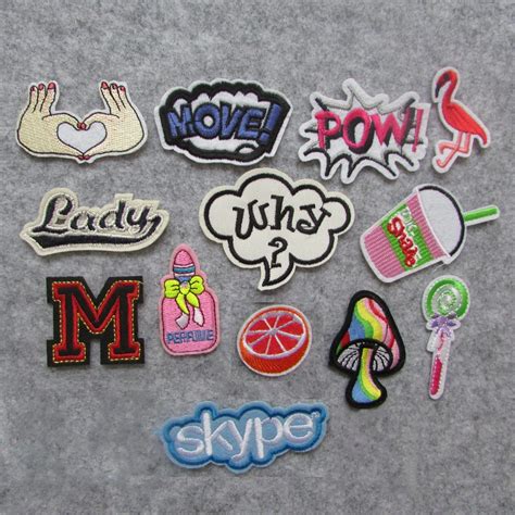 2016 Year Different Kinds Of Mixed Hot Melt Adhesive Applique Embroidery Patches Stripes Diy