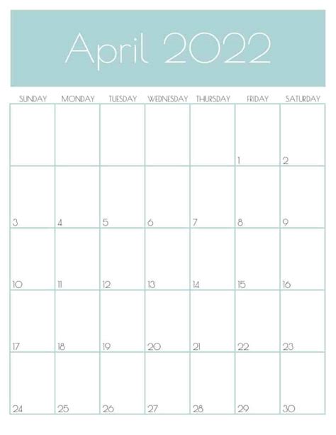 Printable April 2022 Calendar 10 Free Download And Print For You