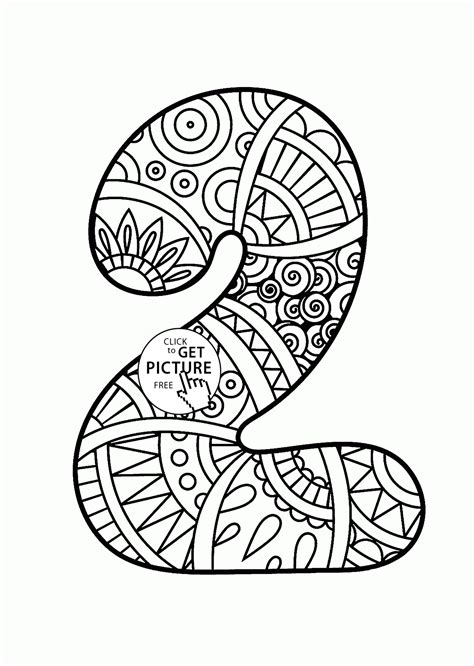 Pattern Number 2 Coloring Pages For Kids Counting Numbers Printables