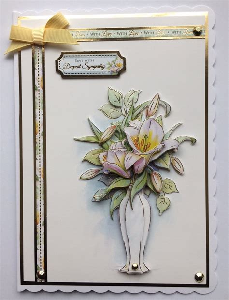 3d Luxury Handmade Card Vase Of Lilies Sent Wit Folksy