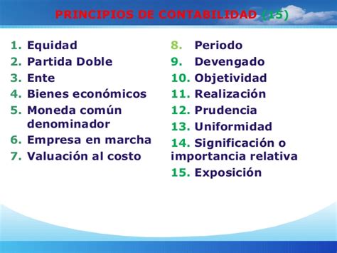 Los 15 Principios De La Contabilidad Peru