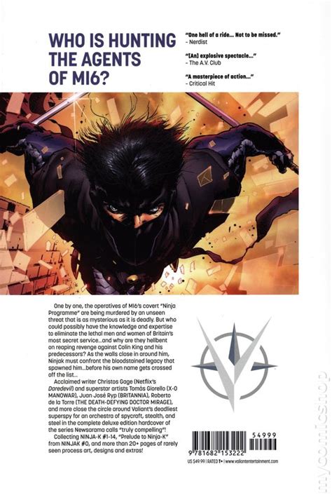 Ninja K Hc 2019 Valiant Deluxe Edition By Christos N Gage Comic Books