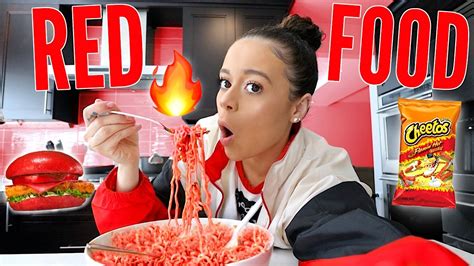 I Only Ate Red Food For 24 Hours Challenge Krazyrayray Youtube