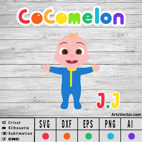 Jj Cocomelon Layered Svg Svg Png Eps Dxf Ai Vector Arts Collection Arts