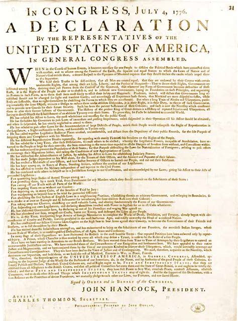 Declaracion De Independencia De Los Estados Unidos De America