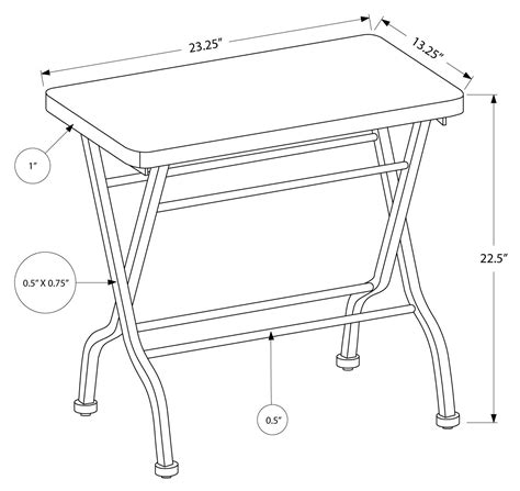 Monarch Accent Table Cherry Charcoal Black Metal Folding