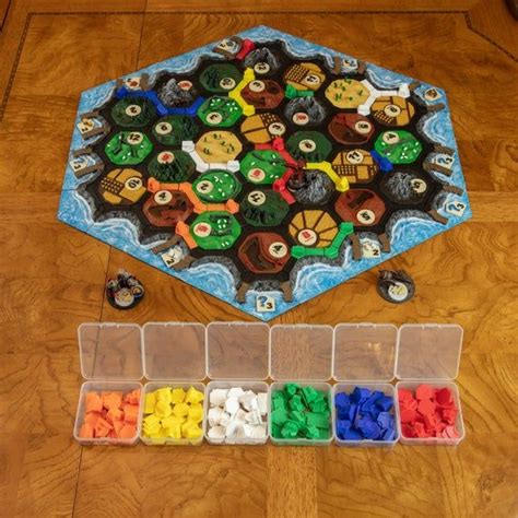 3d Settlers Of Catan Board Game Set Hand Painted Magnetic Etsy