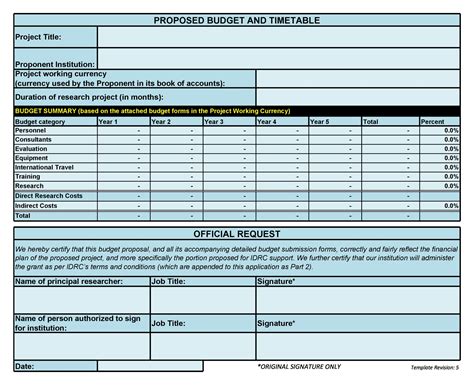 Free Grant Budget Template Printable Templates