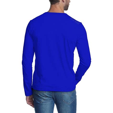 Crewneck Long Sleeve T Shirt Royal Blue Xs Hugo