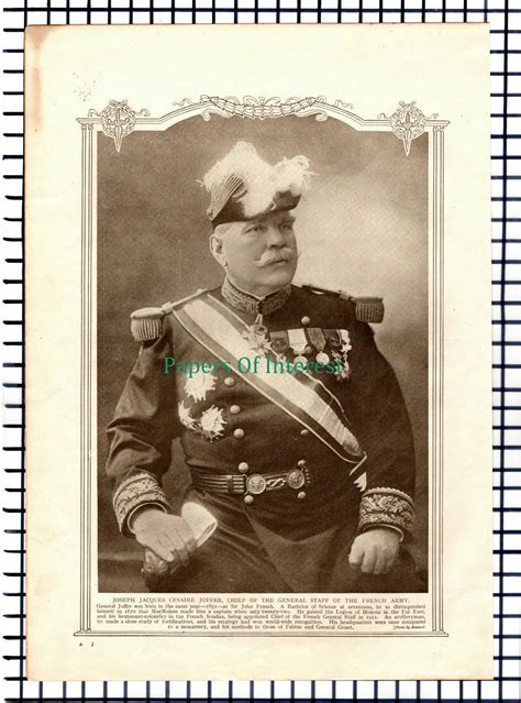 X1327 Joseph Jacques Cesaire Joffre French Army World War One C1918
