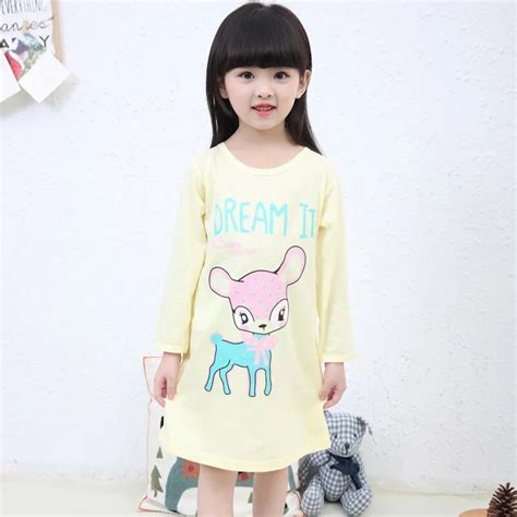 Girl Home Clothes 3 11y New 2017 Autumn Andspring Style Girl Nightgowns