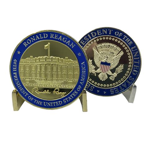 El7 01 40th President Ronald Reagan Challenge Coin White House Potus C